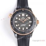 Super Clone Omega Seamaster Diver 300m Black Ceramic Sedna Rose Gold 8806 Watch